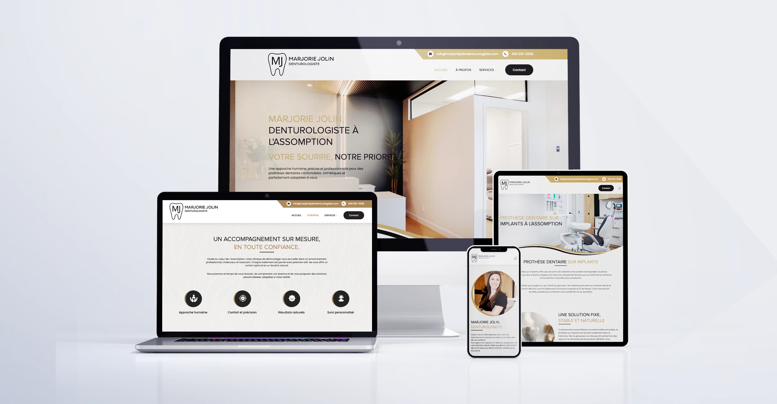 Site web de Marjorie Jolin denturologiste à L'Assomption
